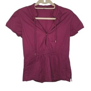 GUCCI Short Sleeve V neck Blouse Purple Size 40